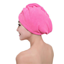 Load image into Gallery viewer, Large Women's Quick Super- Absorbent Dry Magic Hair TowelL Microfiber Hair Wrap Bath Towel Cap Hat